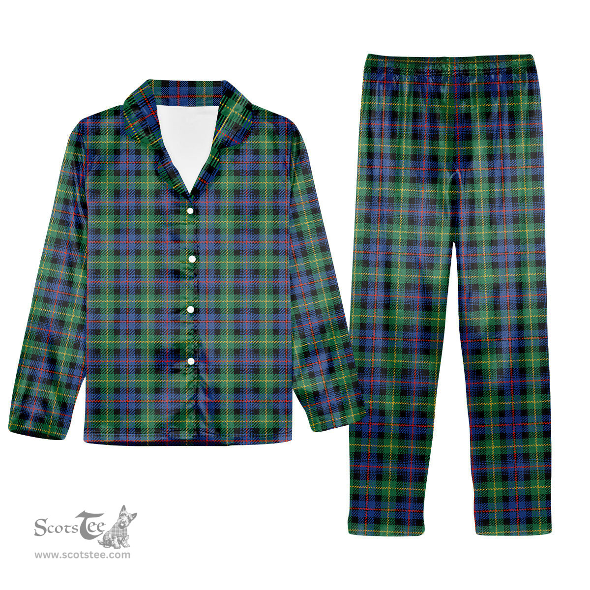 ScotsTee Shop Scottish Farquharson Ancient Tartan Pajama Satin Velvet Flannel Pajama Set