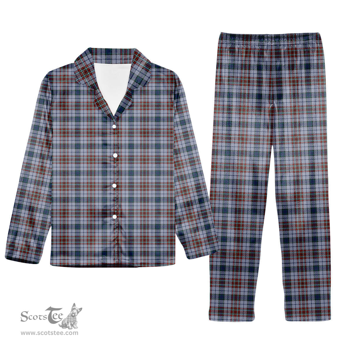 ScotsTee Shop Scottish Gayre Hunting Modern Tartan Pajama Satin Velvet Flannel Pajama Set