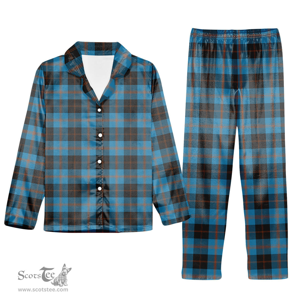 ScotsTee Shop Scottish Garden Tartan Pajama Satin Velvet Flannel Pajama Set