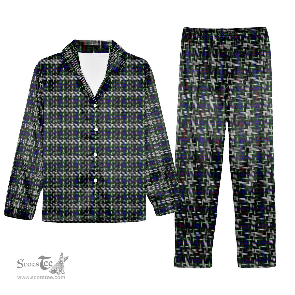 ScotsTee Shop Scottish Davidson of Tulloch Dress Tartan Pajama Satin Velvet Flannel Pajama Set