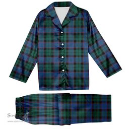 ScotsTee Shop Scottish Fergusson of Balquhidder Modern Tartan Pajama Satin Velvet Flannel Pajama Set