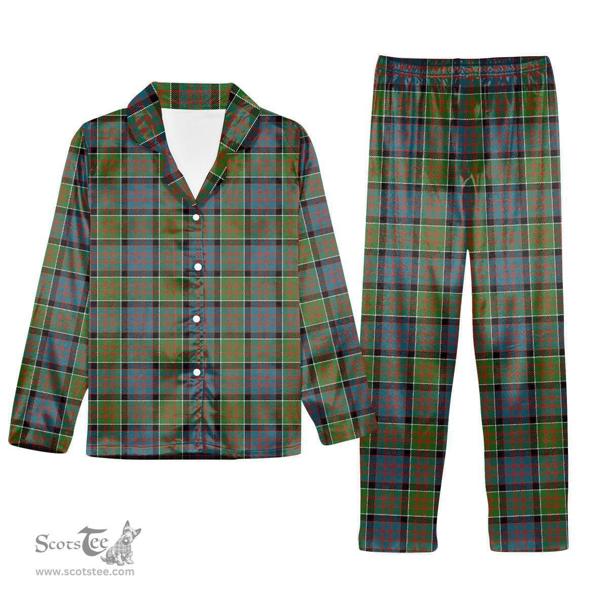 ScotsTee Shop Scottish Donald of Clan Ranald Ancient Tartan Pajama Satin Velvet Flannel Pajama Set