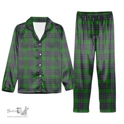 ScotsTee Shop Scottish Elphinstone Ancient Tartan Pajama Satin Velvet Flannel Pajama Set