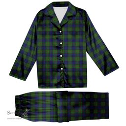 ScotsTee Shop Scottish Dundas Modern Tartan Pajama Satin Velvet Flannel Pajama Set