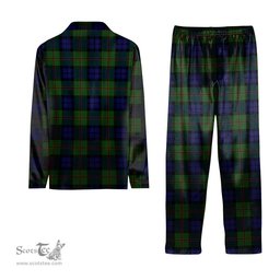 ScotsTee Shop Scottish Dundas Modern Tartan Pajama Satin Velvet Flannel Pajama Set