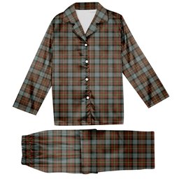 ScotsTee Shop Scottish Fergusson Weathered Tartan Pajama Satin Velvet Flannel Pajama Set
