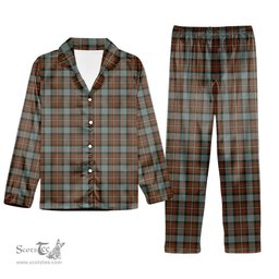 ScotsTee Shop Scottish Fergusson Weathered Tartan Pajama Satin Velvet Flannel Pajama Set