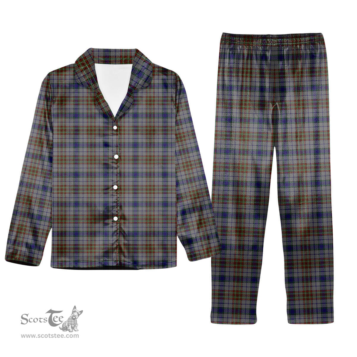 ScotsTee Shop Scottish Gayre Hunting Tartan Pajama Satin Velvet Flannel Pajama Set