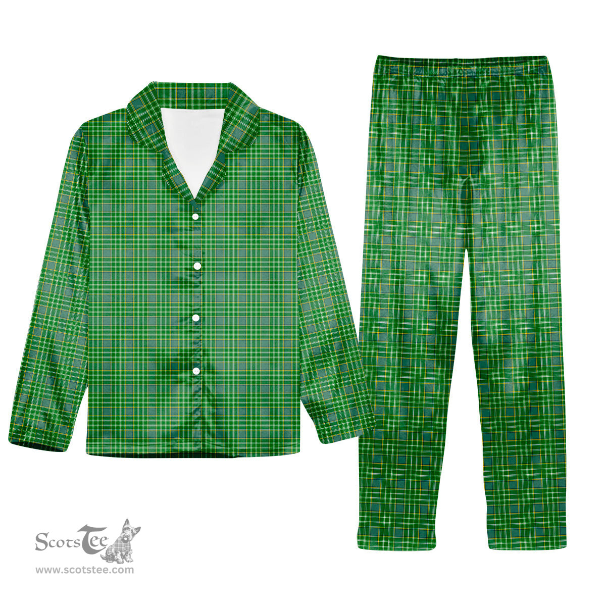ScotsTee Shop Scottish Currie Tartan Pajama Satin Velvet Flannel Pajama Set