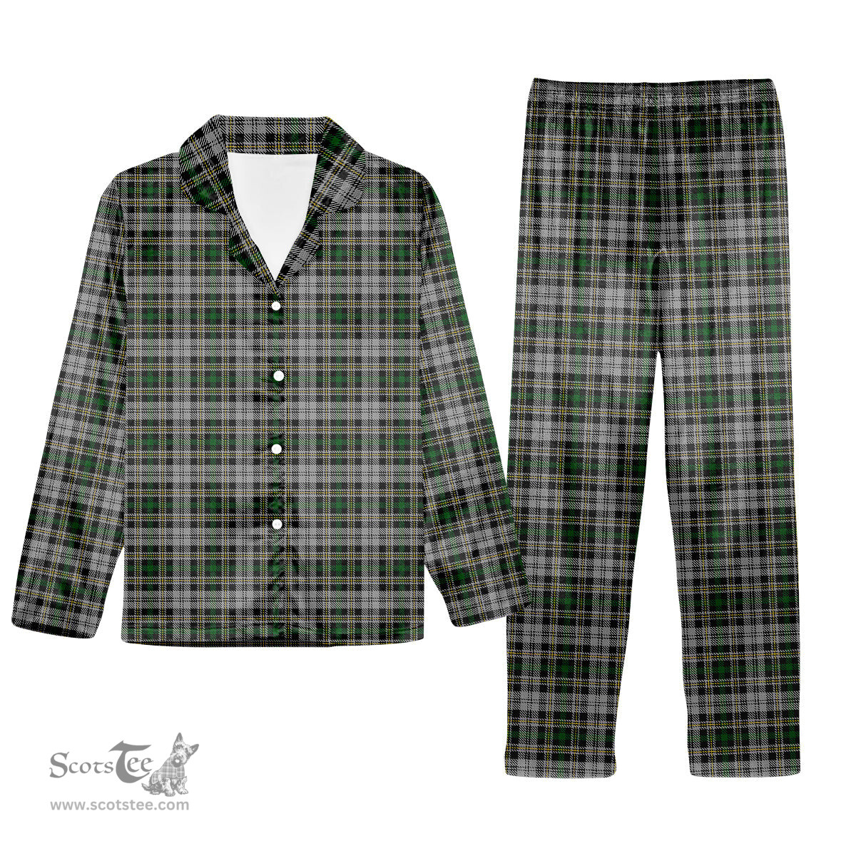 ScotsTee Shop Scottish Dalgliesh Dress Tartan Pajama Satin Velvet Flannel Pajama Set