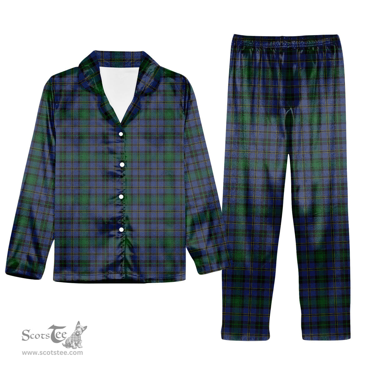 ScotsTee Shop Scottish Hope-Vere Weir Modern Tartan Pajama Satin Velvet Flannel Pajama Set