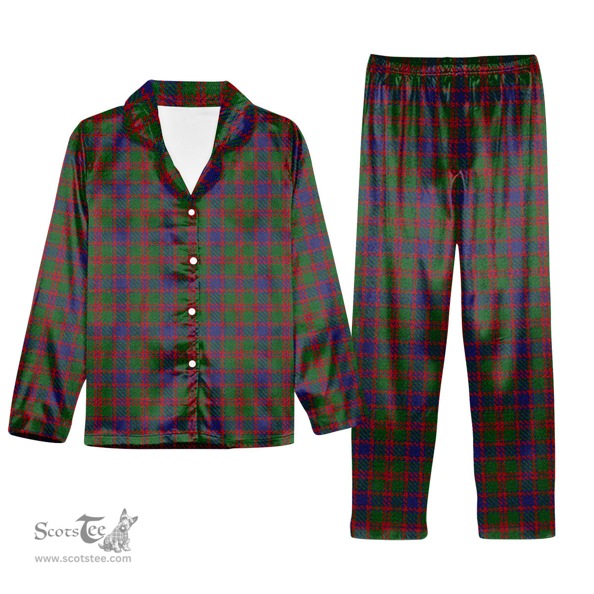 ScotsTee Shop Scottish Logan 1819 Tartan Pajama Satin Velvet Flannel Pajama Set