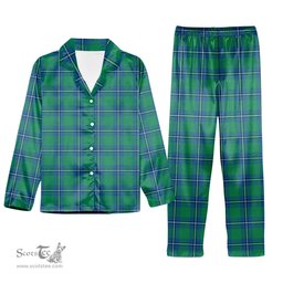 ScotsTee Shop Scottish Irvine Ancient Tartan Pajama Satin Velvet Flannel Pajama Set