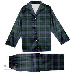 ScotsTee Shop Scottish Hughes Tartan Pajama Satin Velvet Flannel Pajama Set