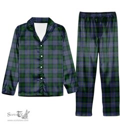 ScotsTee Shop Scottish Hughes Tartan Pajama Satin Velvet Flannel Pajama Set