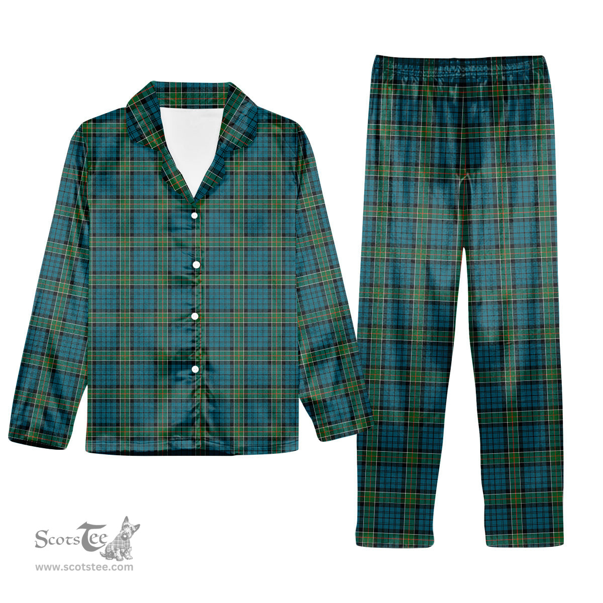 ScotsTee Shop Scottish Kirkpatrick Tartan Pajama Satin Velvet Flannel Pajama Set