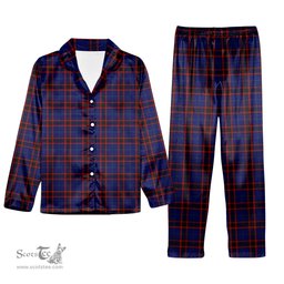 ScotsTee Shop Scottish Hume Modern Tartan Pajama Satin Velvet Flannel Pajama Set