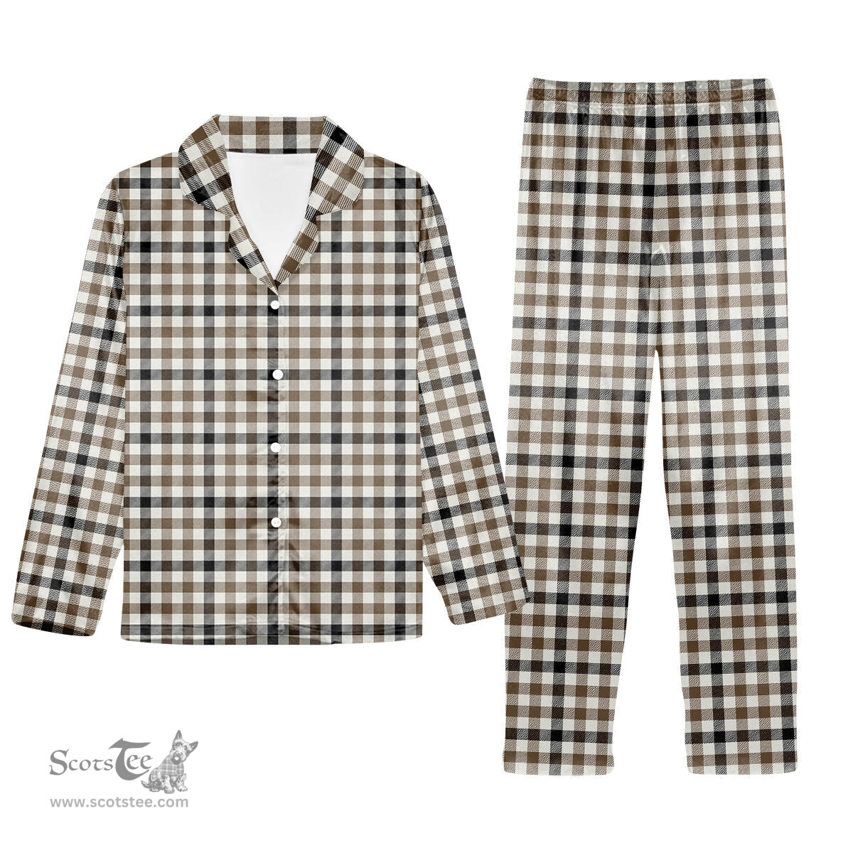 ScotsTee Shop Scottish Hog Ancient Tartan Pajama Satin Velvet Flannel Pajama Set