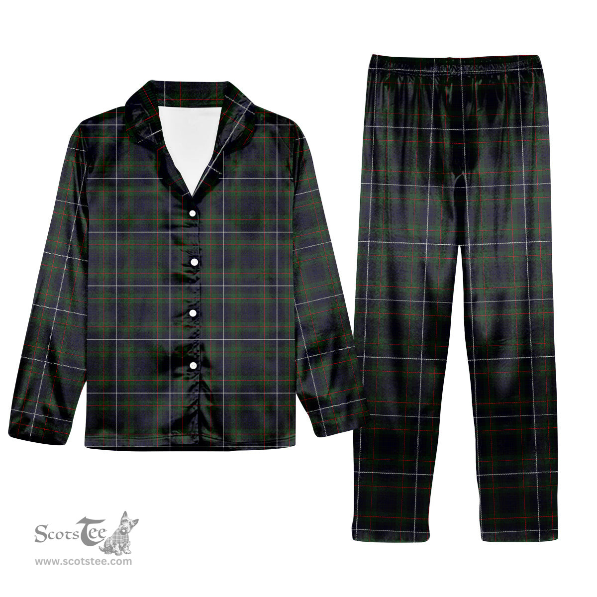 ScotsTee Shop Scottish Humphries Tartan Pajama Satin Velvet Flannel Pajama Set