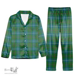 ScotsTee Shop Scottish Irvine of Bonshaw Tower Ancient Tartan Pajama Satin Velvet Flannel Pajama Set