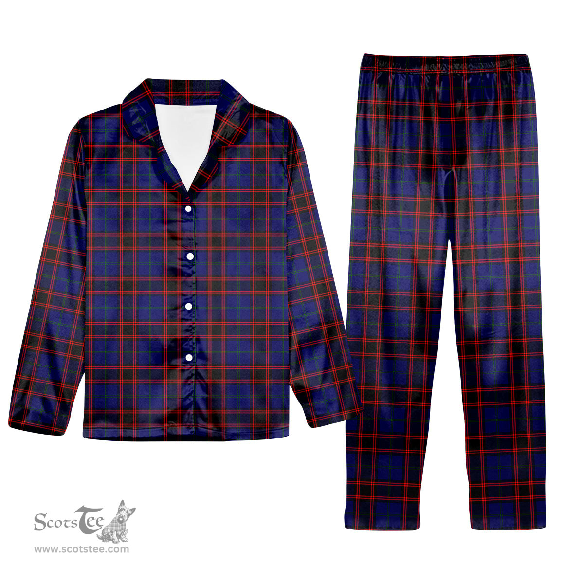 ScotsTee Shop Scottish Home Modern Tartan Pajama Satin Velvet Flannel Pajama Set