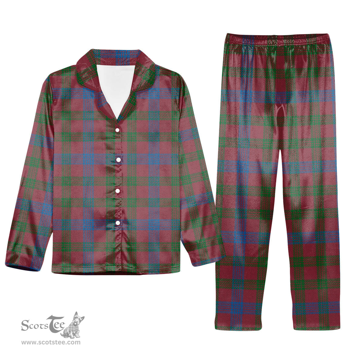 ScotsTee Shop Scottish Laing Artefact Ancient Tartan Pajama Satin Velvet Flannel Pajama Set