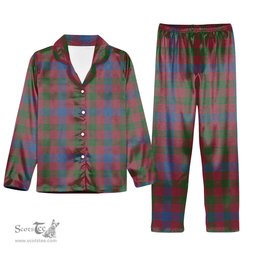 ScotsTee Shop Scottish Laing Artefact Ancient Tartan Pajama Satin Velvet Flannel Pajama Set