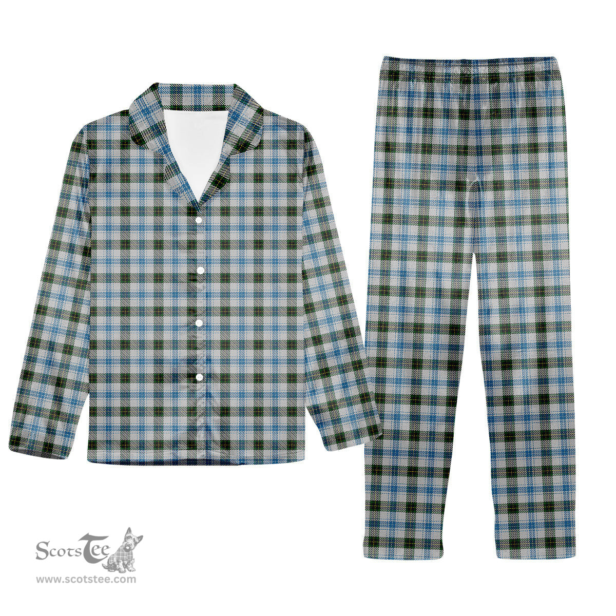 ScotsTee Shop Scottish Henderson Dress Tartan Pajama Satin Velvet Flannel Pajama Set