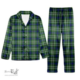 ScotsTee Shop Scottish Learmonth Tartan Pajama Satin Velvet Flannel Pajama Set