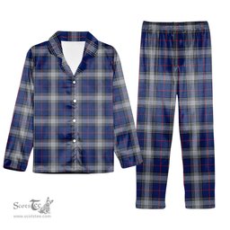 ScotsTee Shop Scottish Kinnaird Modern Tartan Pajama Satin Velvet Flannel Pajama Set
