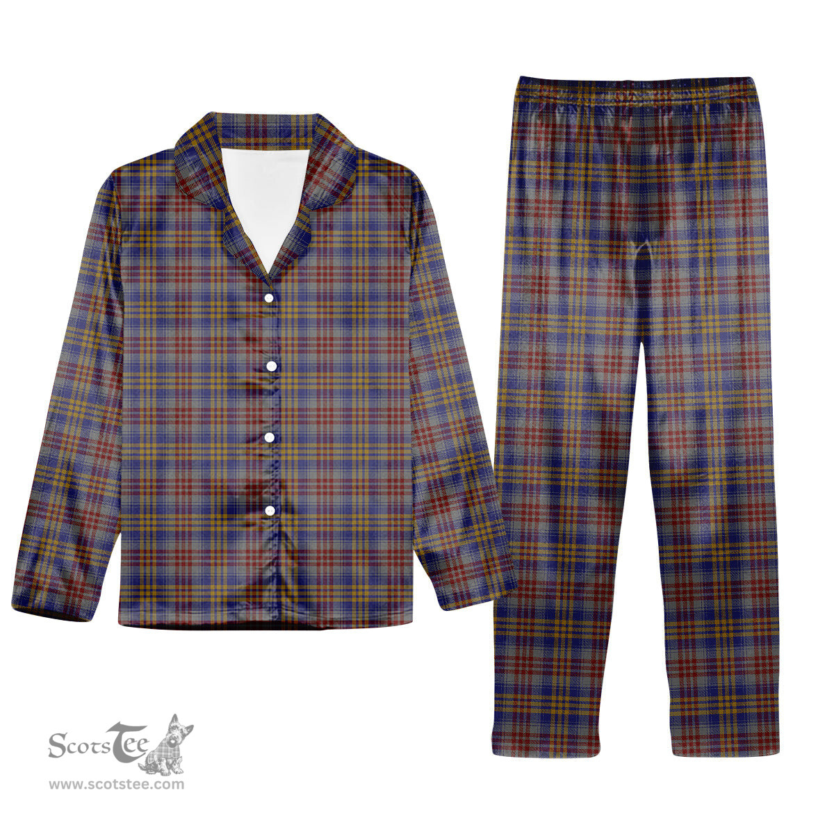 ScotsTee Shop Scottish Lysaght Tartan Pajama Satin Velvet Flannel Pajama Set