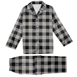 ScotsTee Shop Scottish Kennison Tartan Pajama Satin Velvet Flannel Pajama Set