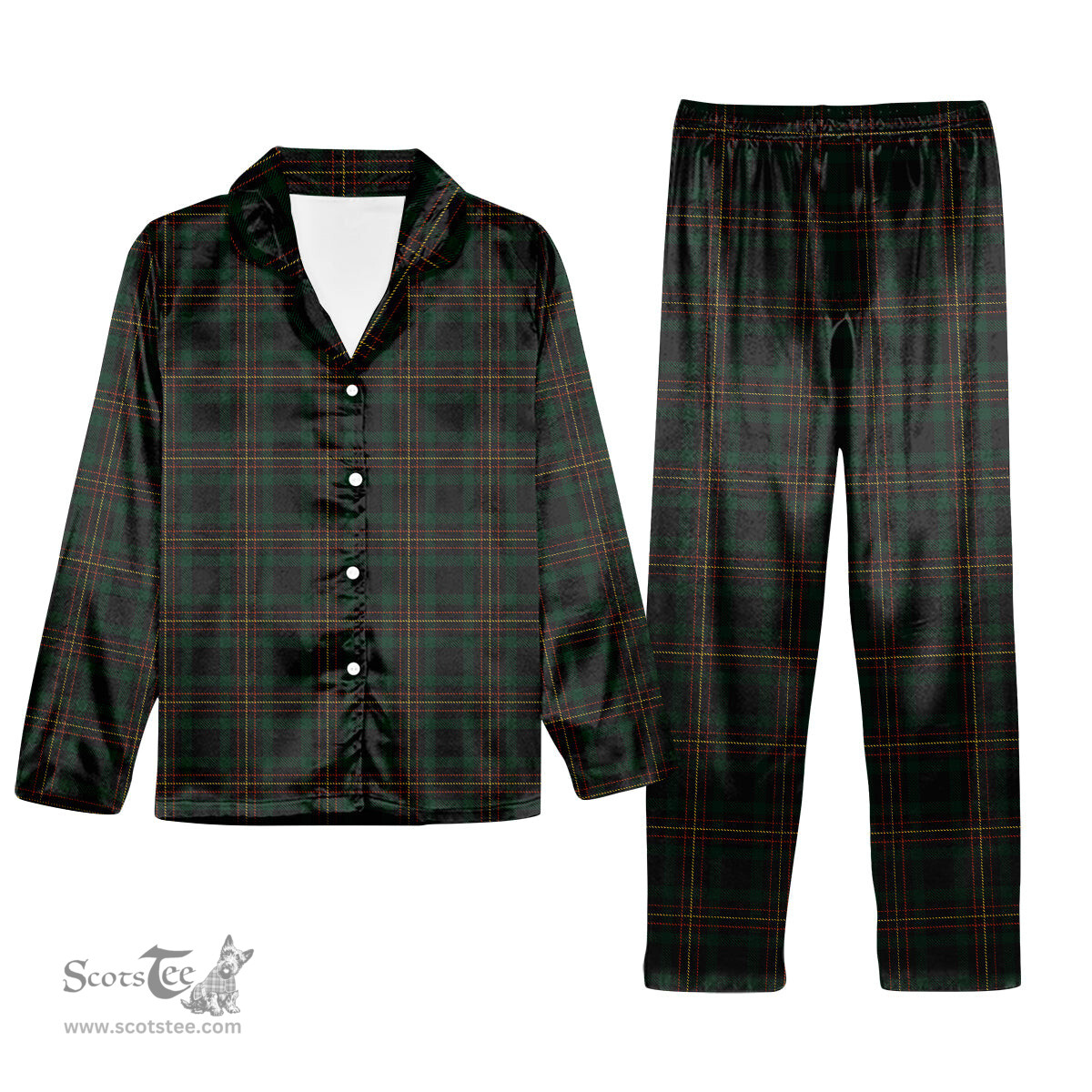 ScotsTee Shop Scottish Kalkofen Tartan Pajama Satin Velvet Flannel Pajama Set