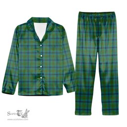 ScotsTee Shop Scottish Johnstone Originaux Ancient Clan Tartan Pajama Satin Velvet Flannel Pajama Set
