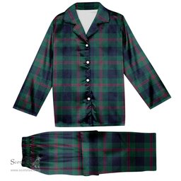 ScotsTee Shop Scottish Laurie (Lawrie) Modern Clan Tartan Pajama Satin Velvet Flannel Pajama Set