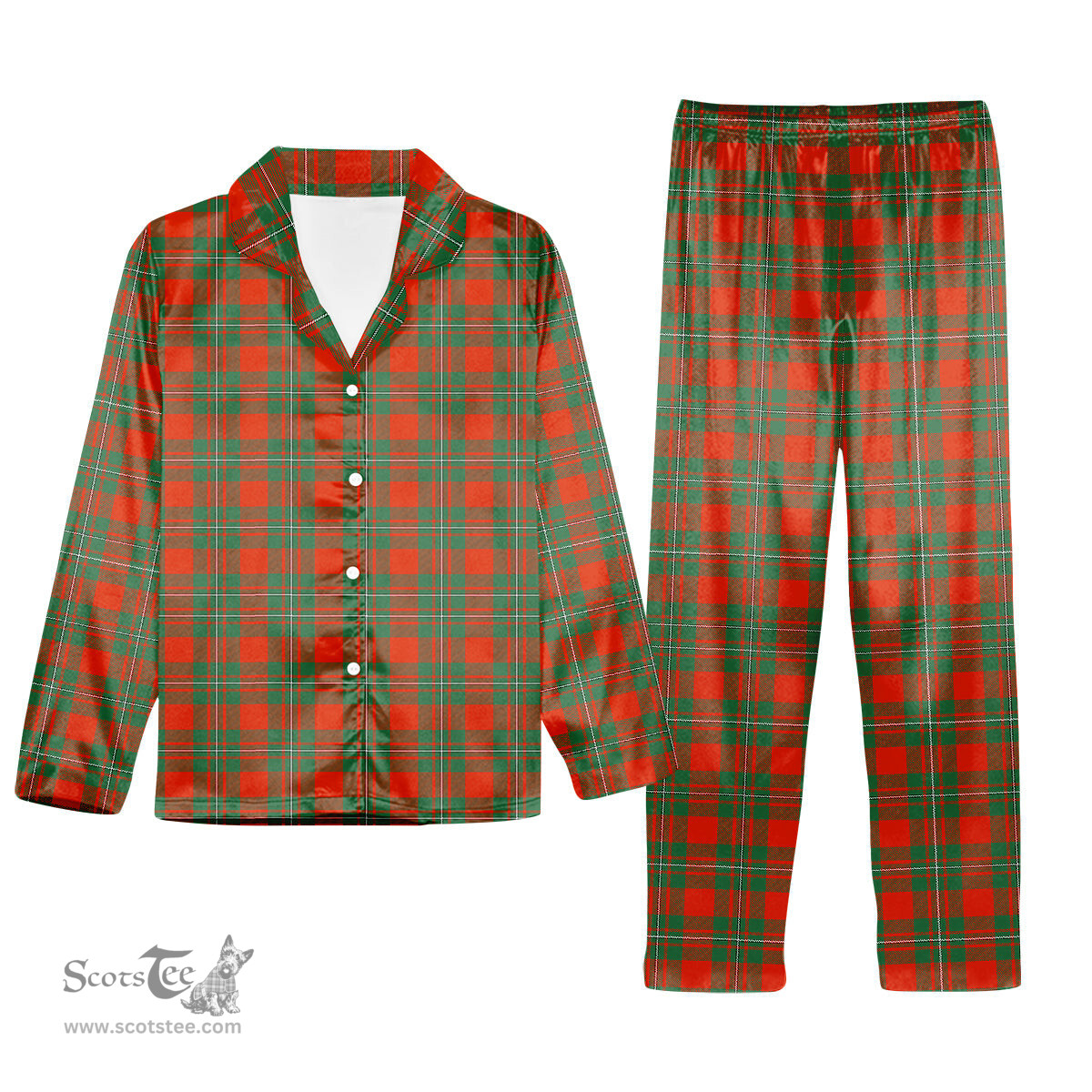 ScotsTee Shop Scottish Gregor Ancient Tartan Pajama Satin Velvet Flannel Pajama Set