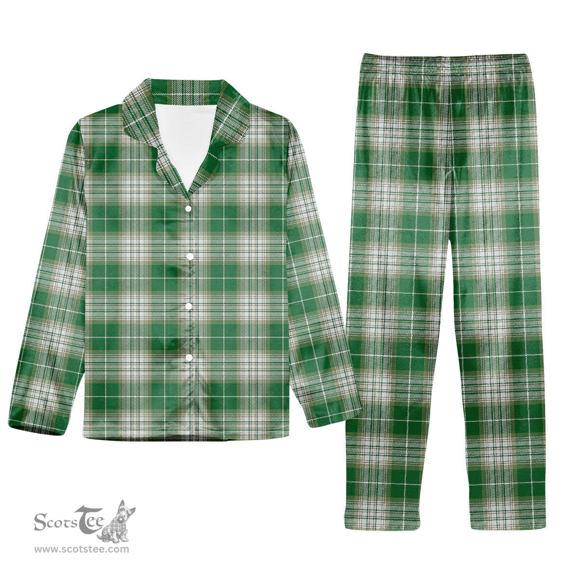 ScotsTee Shop Scottish Kelso Ancient Clan Tartan Pajama Satin Velvet Flannel Pajama Set