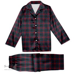 ScotsTee Shop Scottish Lindsay-McGee Modern Clan Tartan Pajama Satin Velvet Flannel Pajama Set