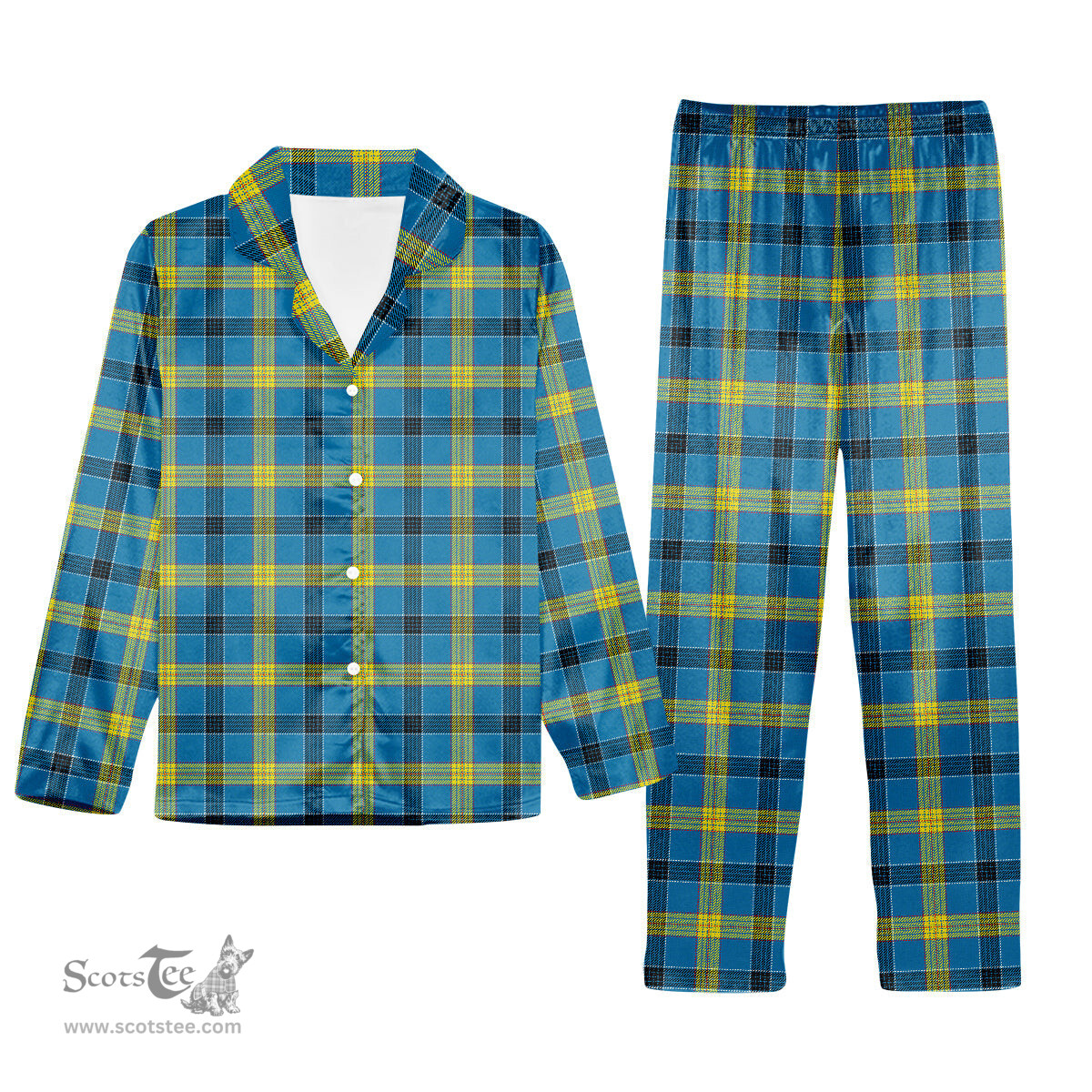 ScotsTee Shop Scottish Laing Modern Tartan Pajama Satin Velvet Flannel Pajama Set