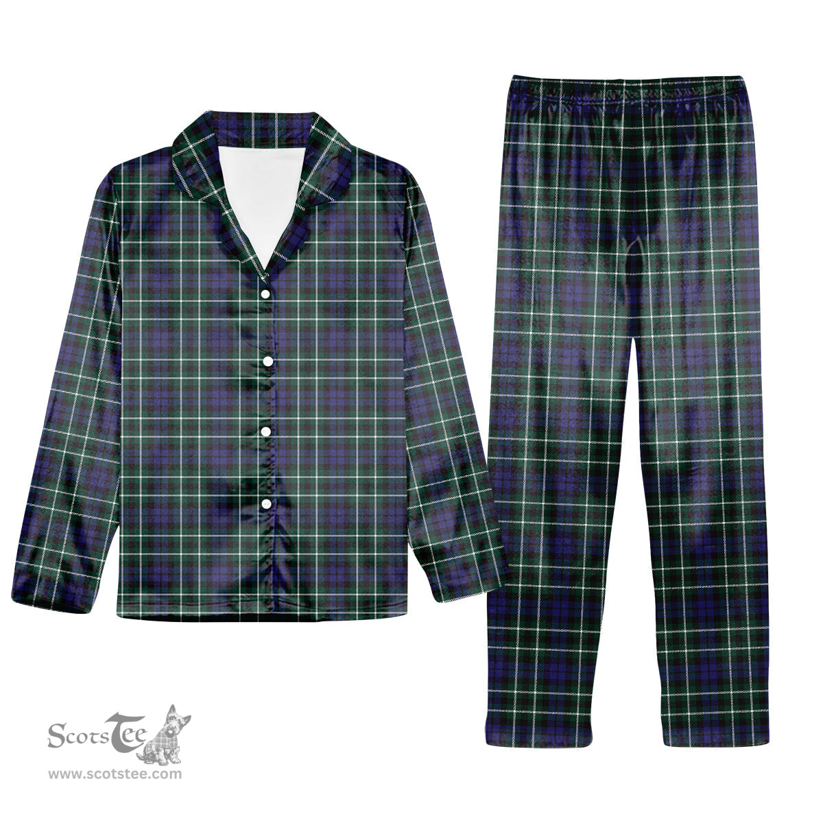 ScotsTee Shop Scottish Graham of Montrose Modern Tartan Pajama Satin Velvet Flannel Pajama Set