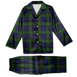 ScotsTee Shop Scottish Jamieson Tartan Pajama Satin Velvet Flannel Pajama Set