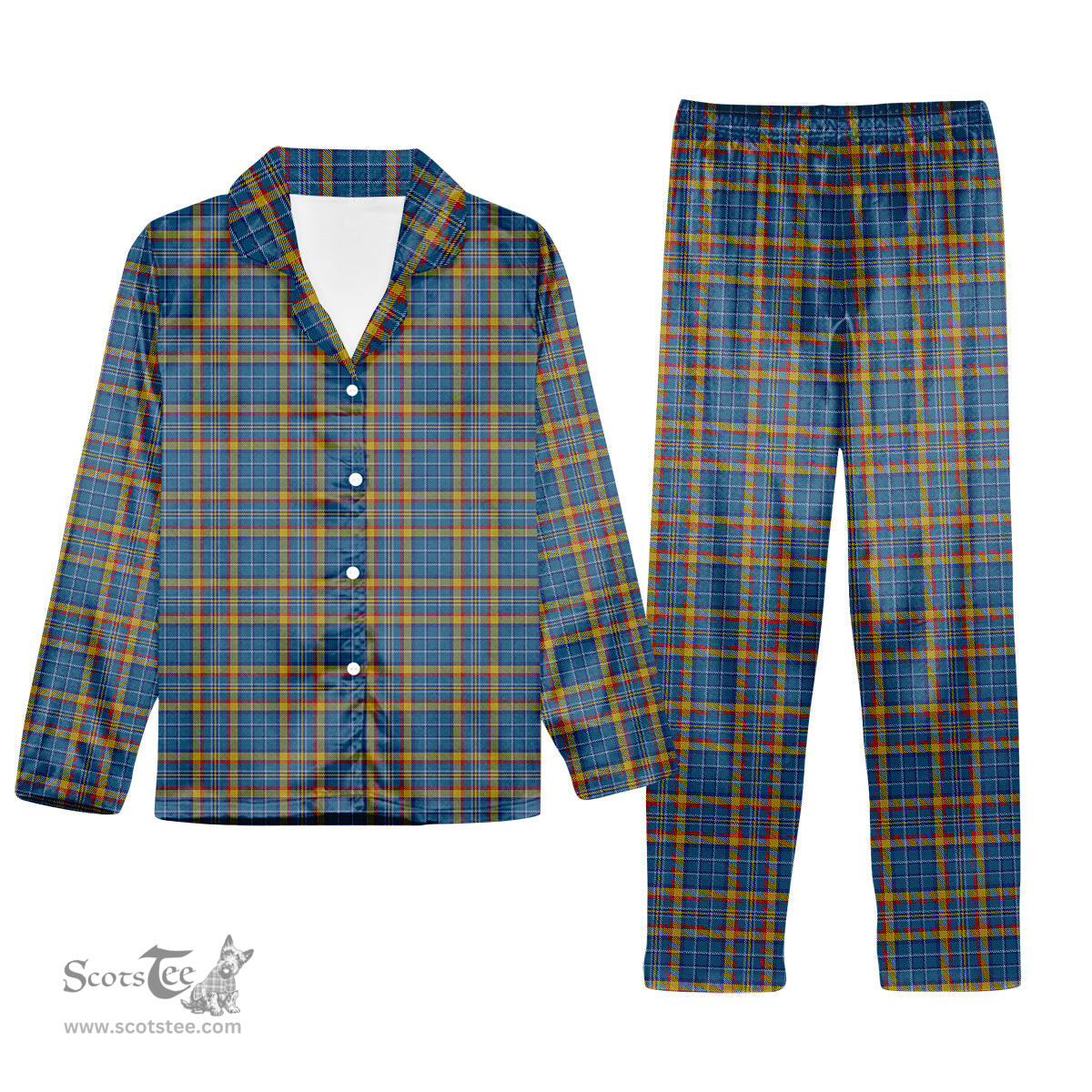ScotsTee Shop Scottish Healy Suspect Tartan Pajama Satin Velvet Flannel Pajama Set