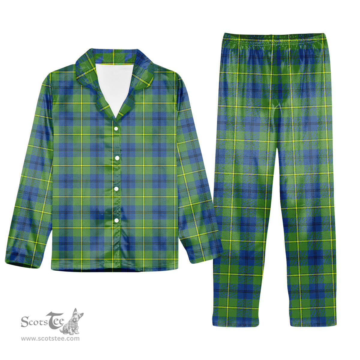 ScotsTee Shop Scottish Johnston Ancient Tartan Pajama Satin Velvet Flannel Pajama Set