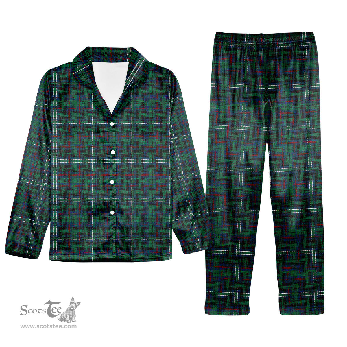 ScotsTee Shop Scottish Killen Tartan Pajama Satin Velvet Flannel Pajama Set