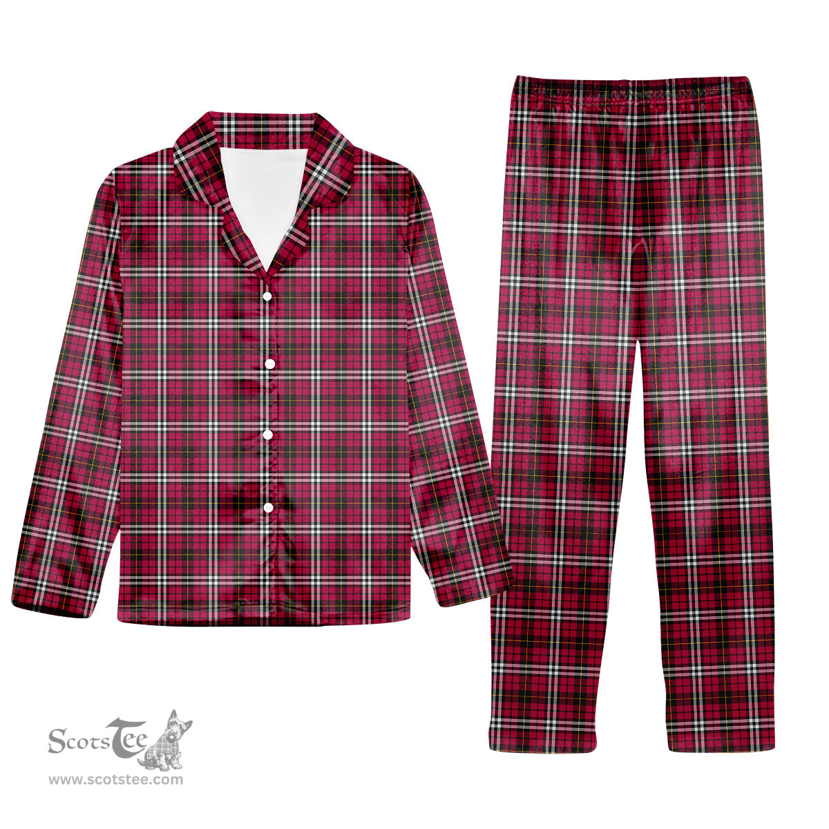 ScotsTee Shop Scottish Little Tartan Pajama Satin Velvet Flannel Pajama Set