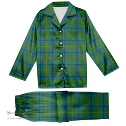 ScotsTee Shop Scottish Johnstone Ancient Tartan Pajama Satin Velvet Flannel Pajama Set