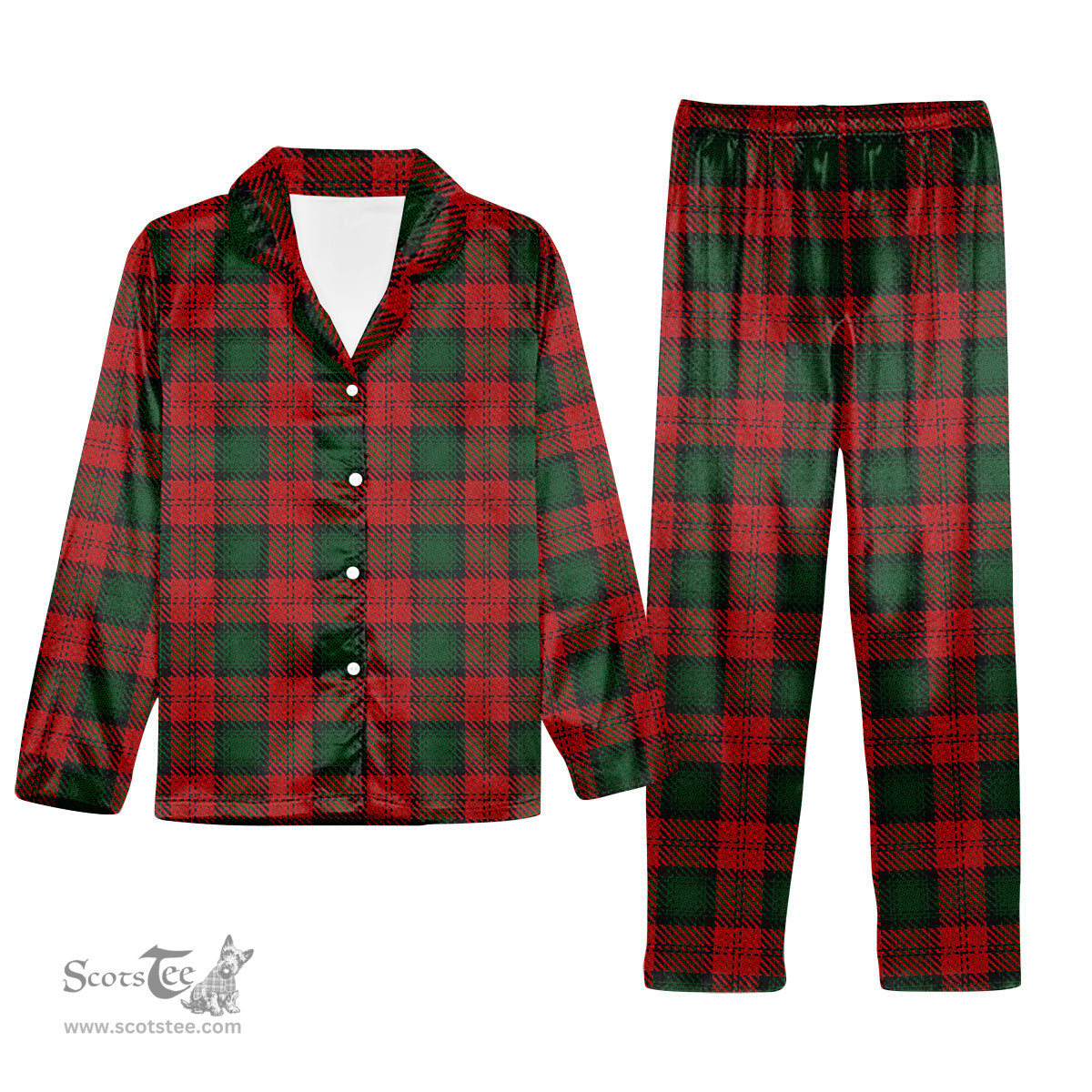 ScotsTee Shop Scottish Lindsay 2 Tartan Pajama Satin Velvet Flannel Pajama Set