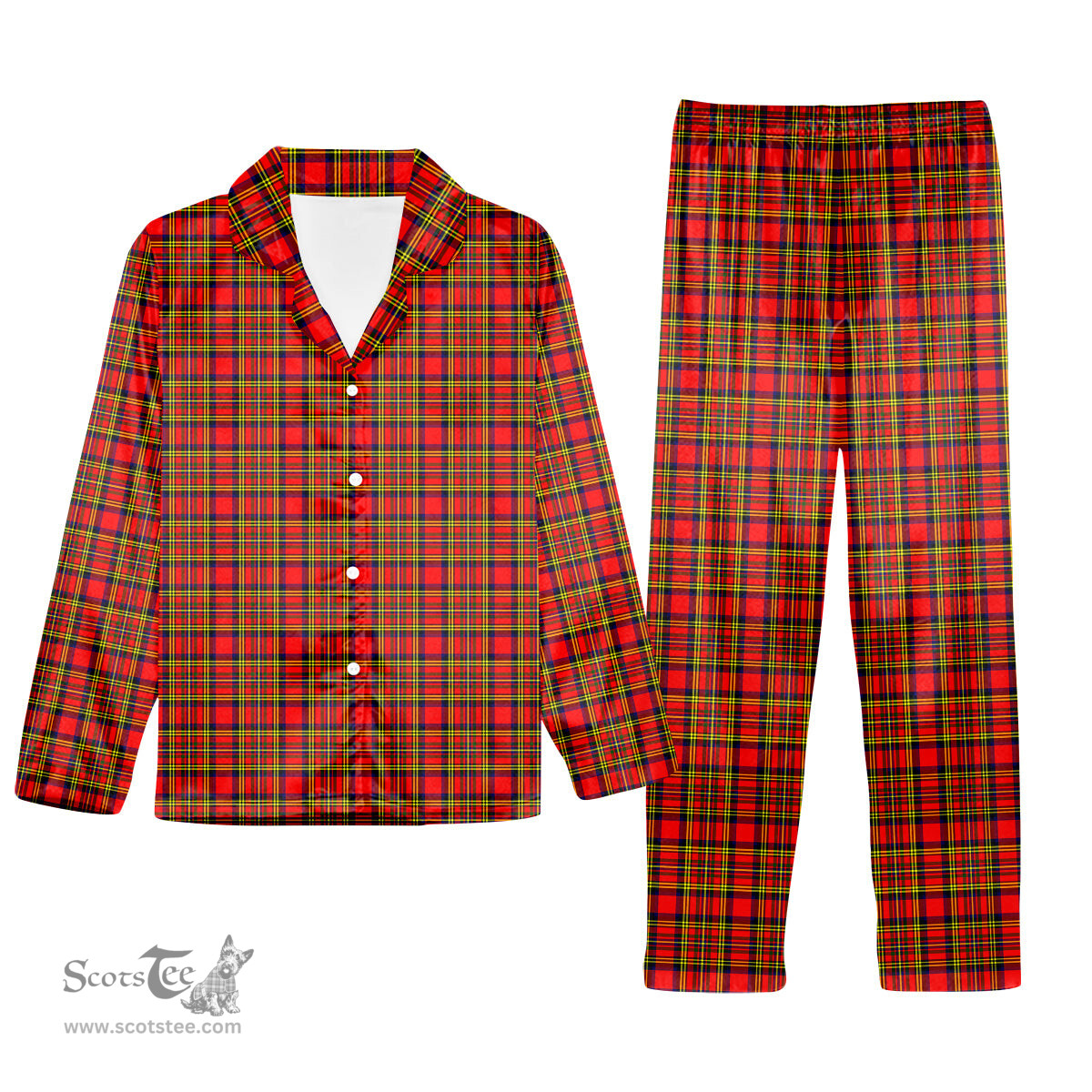 ScotsTee Shop Scottish Hepburn SC Tartan Pajama Satin Velvet Flannel Pajama Set