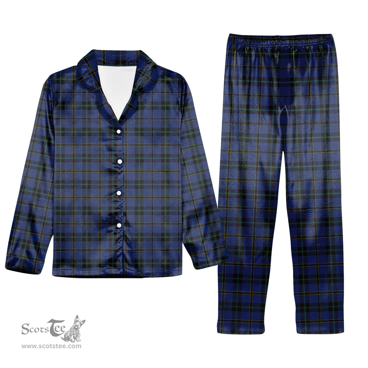 ScotsTee Shop Scottish Hope-Weir Weir 1 Tartan Pajama Satin Velvet Flannel Pajama Set