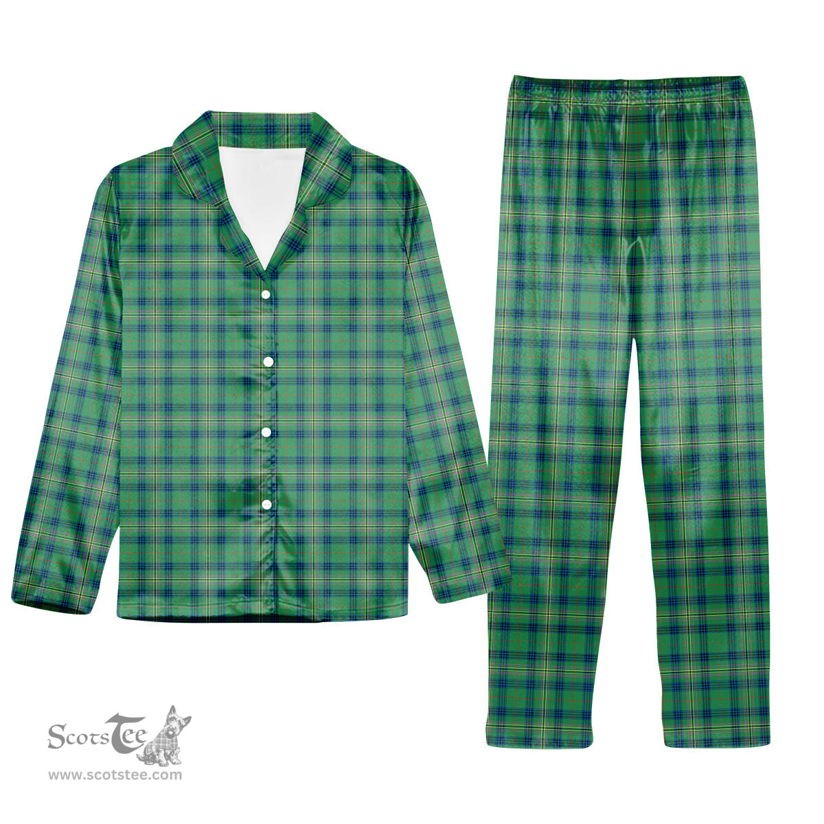ScotsTee Shop Scottish Kennedy Ancient Tartan Pajama Satin Velvet Flannel Pajama Set